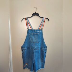 Brand New Rainbow Jean Overalls Shorts
